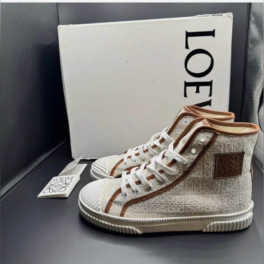 LOEWE Cloth Lace Ups Anagram High Cut Shoes Size US 7 (approx) - Picture 9 of 12